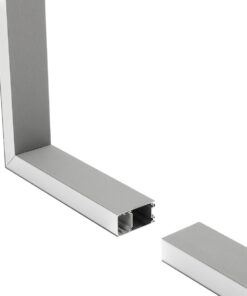GLOBOSTAR® ALP-CORNER-SIDE90 LUMILINE 61768 Επιφανειακό / Κρεμαστό Προφίλ Αλουμινίου Γωνία με Λευκό Γαλακτερό Πατητό Κάλυμμα για Ταινίες LED IP20 – Γκρι Ανθρακί Ματ – Μ30 x Π3.5 x Υ7cm