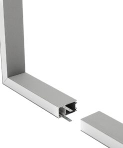 GLOBOSTAR® ALP-CORNER-SIDE90 LUMILINE 61768 Επιφανειακό / Κρεμαστό Προφίλ Αλουμινίου Γωνία με Λευκό Γαλακτερό Πατητό Κάλυμμα για Ταινίες LED IP20 – Γκρι Ανθρακί Ματ – Μ30 x Π3.5 x Υ7cm
