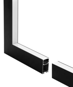 GLOBOSTAR® ALP-CORNER-IN90 LUMILINE 61770 Επιφανειακό / Κρεμαστό Προφίλ Αλουμινίου Γωνία με Λευκό Γαλακτερό Πατητό Κάλυμμα για Ταινίες LED IP20 – Μαύρο Ματ – Μ30 x Π3.5 x Υ7cm