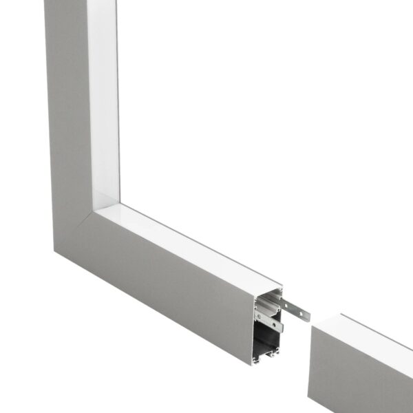 GLOBOSTAR® ALP-CORNER-IN90 LUMILINE 61771 Επιφανειακό / Κρεμαστό Προφίλ Αλουμινίου Γωνία με Λευκό Γαλακτερό Πατητό Κάλυμμα για Ταινίες LED IP20 – Γκρι Ανθρακί Ματ – Μ30 x Π3.5 x Υ7cm
