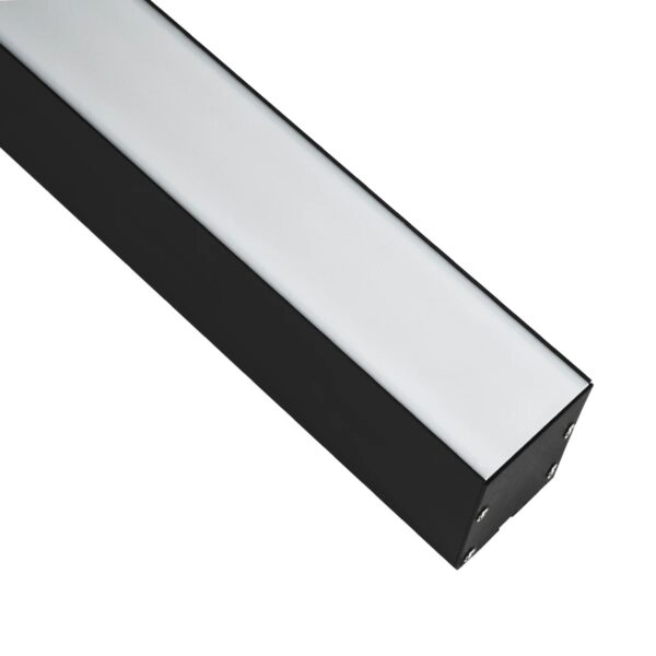 GLOBOSTAR® ALP-LINEAR BRIGHTRAIL 61775-3M Επιφανειακό / Κρεμαστό / Επιτοίχιο Προφίλ Αλουμινίου με Λευκό Γαλακτερό Πατητό Κάλυμμα για Ταινίες LED IP20 – Μαύρο Ματ – Μ300 x Π5 x Υ7.5cm
