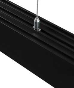 GLOBOSTAR® ALP-LINEAR BRIGHTRAIL 61775-3M Επιφανειακό / Κρεμαστό / Επιτοίχιο Προφίλ Αλουμινίου με Λευκό Γαλακτερό Πατητό Κάλυμμα για Ταινίες LED IP20 – Μαύρο Ματ – Μ300 x Π5 x Υ7.5cm