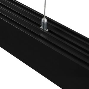 GLOBOSTAR® ALP-LINEAR BRIGHTRAIL 61775-3M Επιφανειακό / Κρεμαστό / Επιτοίχιο Προφίλ Αλουμινίου με Λευκό Γαλακτερό Πατητό Κάλυμμα για Ταινίες LED IP20 – Μαύρο Ματ – Μ300 x Π5 x Υ7.5cm