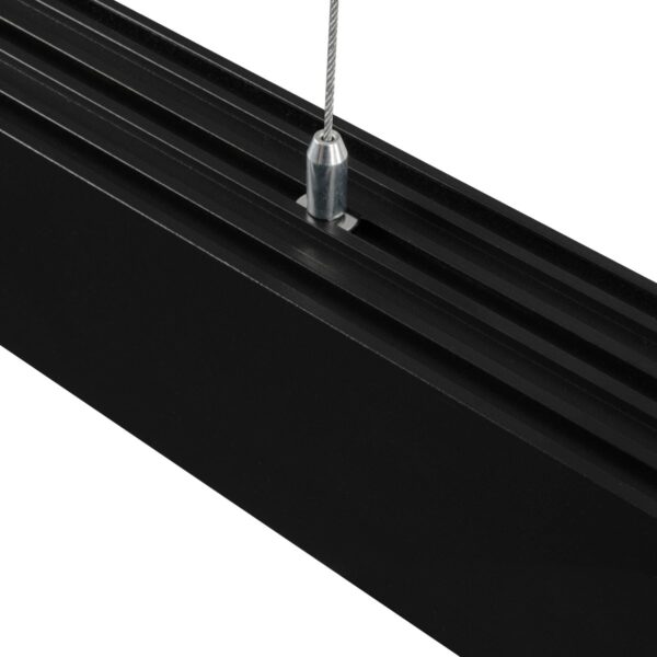 GLOBOSTAR® ALP-LINEAR BRIGHTRAIL 61775-3M Επιφανειακό / Κρεμαστό / Επιτοίχιο Προφίλ Αλουμινίου με Λευκό Γαλακτερό Πατητό Κάλυμμα για Ταινίες LED IP20 – Μαύρο Ματ – Μ300 x Π5 x Υ7.5cm