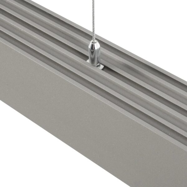 GLOBOSTAR® ALP-LINEAR BRIGHTRAIL 61776-3M Επιφανειακό / Κρεμαστό / Επιτοίχιο Προφίλ Αλουμινίου με Λευκό Γαλακτερό Πατητό Κάλυμμα για Ταινίες LED IP20 – Γκρι Ανθρακί Ματ – Μ300 x Π5 x Υ7.5cm