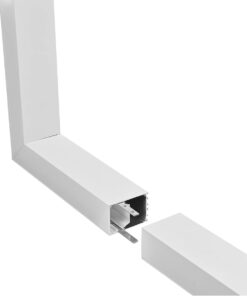 GLOBOSTAR® ALP-CORNER-SIDE90 BRIGHTRAIL 61777 Επιφανειακό / Κρεμαστό Προφίλ Αλουμινίου Γωνία με Λευκό Γαλακτερό Πατητό Κάλυμμα για Ταινίες LED IP20 – Λευκό Ματ – Μ30 x Π5 x Υ7.5cm