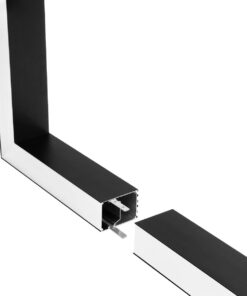 GLOBOSTAR® ALP-CORNER-SIDE90 BRIGHTRAIL 61778 Επιφανειακό / Κρεμαστό Προφίλ Αλουμινίου Γωνία με Λευκό Γαλακτερό Πατητό Κάλυμμα για Ταινίες LED IP20 – Μαύρο Ματ – Μ30 x Π5 x Υ7.5cm