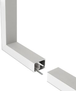 GLOBOSTAR® ALP-CORNER-SIDE90 BRIGHTRAIL 61779 Επιφανειακό / Κρεμαστό Προφίλ Αλουμινίου Γωνία με Λευκό Γαλακτερό Πατητό Κάλυμμα για Ταινίες LED IP20 – Γκρι Ανθρακί Ματ – Μ30 x Π5 x Υ7.5cm
