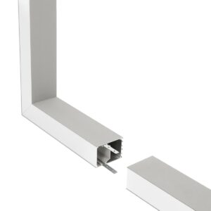 GLOBOSTAR® ALP-CORNER-SIDE90 BRIGHTRAIL 61779 Επιφανειακό / Κρεμαστό Προφίλ Αλουμινίου Γωνία με Λευκό Γαλακτερό Πατητό Κάλυμμα για Ταινίες LED IP20 – Γκρι Ανθρακί Ματ – Μ30 x Π5 x Υ7.5cm