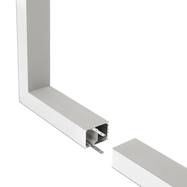 GLOBOSTAR® ALP-CORNER-SIDE90 BRIGHTRAIL 61779 Επιφανειακό / Κρεμαστό Προφίλ Αλουμινίου Γωνία με Λευκό Γαλακτερό Πατητό Κάλυμμα για Ταινίες LED IP20 – Γκρι Ανθρακί Ματ – Μ30 x Π5 x Υ7.5cm