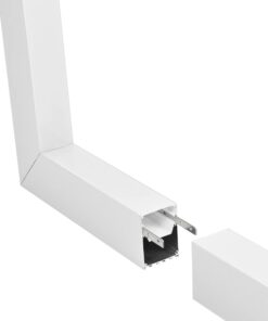 GLOBOSTAR® ALP-CORNER-IN90 BRIGHTRAIL 61780 Επιφανειακό / Κρεμαστό Προφίλ Αλουμινίου Γωνία με Λευκό Γαλακτερό Πατητό Κάλυμμα για Ταινίες LED IP20 – Λευκό Ματ – Μ30 x Π5 x Υ7.5cm