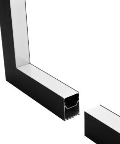GLOBOSTAR® ALP-CORNER-IN90 BRIGHTRAIL 61781 Επιφανειακό / Κρεμαστό Προφίλ Αλουμινίου Γωνία με Λευκό Γαλακτερό Πατητό Κάλυμμα για Ταινίες LED IP20 – Μαύρο Ματ – Μ30 x Π5 x Υ7.5cm
