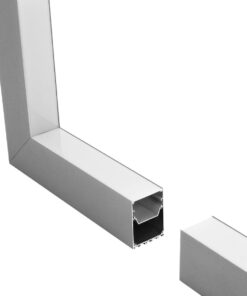 GLOBOSTAR® ALP-CORNER-IN90 BRIGHTRAIL 61782 Επιφανειακό / Κρεμαστό Προφίλ Αλουμινίου Γωνία με Λευκό Γαλακτερό Πατητό Κάλυμμα για Ταινίες LED IP20 – Γκρι Ανθρακί Ματ – Μ30 x Π5 x Υ7.5cm