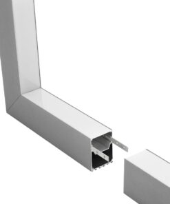 GLOBOSTAR® ALP-CORNER-IN90 BRIGHTRAIL 61782 Επιφανειακό / Κρεμαστό Προφίλ Αλουμινίου Γωνία με Λευκό Γαλακτερό Πατητό Κάλυμμα για Ταινίες LED IP20 – Γκρι Ανθρακί Ματ – Μ30 x Π5 x Υ7.5cm