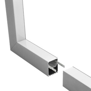 GLOBOSTAR® ALP-CORNER-IN90 BRIGHTRAIL 61782 Επιφανειακό / Κρεμαστό Προφίλ Αλουμινίου Γωνία με Λευκό Γαλακτερό Πατητό Κάλυμμα για Ταινίες LED IP20 – Γκρι Ανθρακί Ματ – Μ30 x Π5 x Υ7.5cm