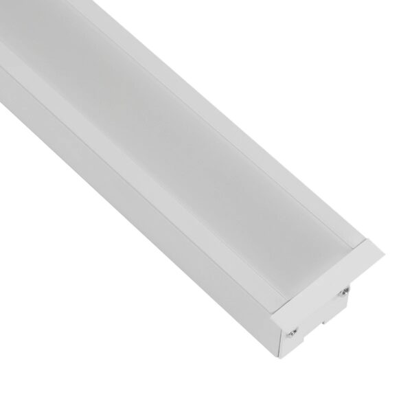 GLOBOSTAR® ALP-LINEAR RECESSA 61785-3M Χωνευτό Προφίλ Αλουμινίου με Λευκό Γαλακτερό Πατητό Κάλυμμα για Ταινίες LED IP20 – Λεικό Ματ – Μ300 x Π3.5 x Υ4cm