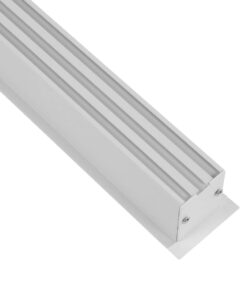GLOBOSTAR® ALP-LINEAR RECESSA 61785-3M Χωνευτό Προφίλ Αλουμινίου με Λευκό Γαλακτερό Πατητό Κάλυμμα για Ταινίες LED IP20 – Λεικό Ματ – Μ300 x Π3.5 x Υ4cm