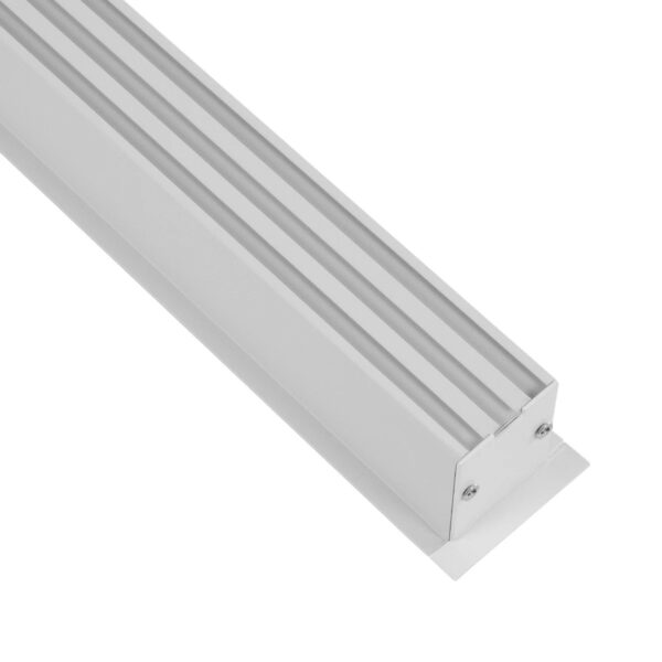 GLOBOSTAR® ALP-LINEAR RECESSA 61785-3M Χωνευτό Προφίλ Αλουμινίου με Λευκό Γαλακτερό Πατητό Κάλυμμα για Ταινίες LED IP20 – Λεικό Ματ – Μ300 x Π3.5 x Υ4cm