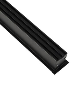 GLOBOSTAR® ALP-LINEAR RECESSA 61786-3M Χωνευτό Προφίλ Αλουμινίου με Λευκό Γαλακτερό Πατητό Κάλυμμα για Ταινίες LED IP20 – Μαύρο Ματ – Μ300 x Π3.5 x Υ4cm