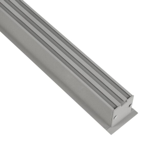 GLOBOSTAR® ALP-LINEAR RECESSA 61787-3M Χωνευτό Προφίλ Αλουμινίου με Λευκό Γαλακτερό Πατητό Κάλυμμα για Ταινίες LED IP20 – Γκρι Ανθρακί Ματ – Μ300 x Π3.5 x Υ4cm
