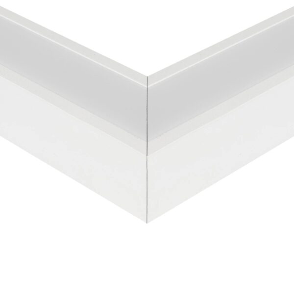 GLOBOSTAR® ALP-CORNER-SIDE90 RECESSA 61788 Χωνευτό Προφίλ Αλουμινίου Γωνία με Λευκό Γαλακτερό Πατητό Κάλυμμα για Ταινίες LED IP20 – Λευκό Ματ – Μ30 x Π3.5 x Υ4cm