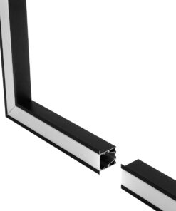 GLOBOSTAR® ALP-CORNER-SIDE90 RECESSA 61789 Χωνευτό Προφίλ Αλουμινίου Γωνία με Λευκό Γαλακτερό Πατητό Κάλυμμα για Ταινίες LED IP20 – Μαύρο Ματ – Μ30 x Π3.5 x Υ4cm