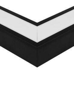GLOBOSTAR® ALP-CORNER-SIDE90 RECESSA 61789 Χωνευτό Προφίλ Αλουμινίου Γωνία με Λευκό Γαλακτερό Πατητό Κάλυμμα για Ταινίες LED IP20 – Μαύρο Ματ – Μ30 x Π3.5 x Υ4cm