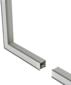 GLOBOSTAR® ALP-CORNER-SIDE90 RECESSA 61790 Χωνευτό Προφίλ Αλουμινίου Γωνία με Λευκό Γαλακτερό Πατητό Κάλυμμα για Ταινίες LED IP20 – Γκρι Ανθρακί Ματ – Μ30 x Π3.5 x Υ4cm