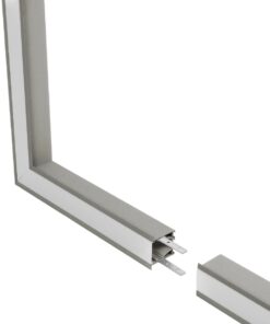 GLOBOSTAR® ALP-CORNER-SIDE90 RECESSA 61790 Χωνευτό Προφίλ Αλουμινίου Γωνία με Λευκό Γαλακτερό Πατητό Κάλυμμα για Ταινίες LED IP20 – Γκρι Ανθρακί Ματ – Μ30 x Π3.5 x Υ4cm