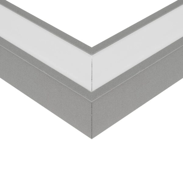 GLOBOSTAR® ALP-CORNER-SIDE90 RECESSA 61790 Χωνευτό Προφίλ Αλουμινίου Γωνία με Λευκό Γαλακτερό Πατητό Κάλυμμα για Ταινίες LED IP20 – Γκρι Ανθρακί Ματ – Μ30 x Π3.5 x Υ4cm