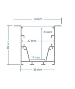 GLOBOSTAR® ALP-CORNER-SIDE90 RECESSA 61790 Χωνευτό Προφίλ Αλουμινίου Γωνία με Λευκό Γαλακτερό Πατητό Κάλυμμα για Ταινίες LED IP20 – Γκρι Ανθρακί Ματ – Μ30 x Π3.5 x Υ4cm