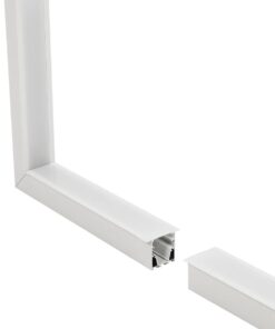 GLOBOSTAR® ALP-CORNER-IN90 RECESSA 61791 Χωνευτό Προφίλ Αλουμινίου Γωνία με Λευκό Γαλακτερό Πατητό Κάλυμμα για Ταινίες LED IP20 – Λευκό Ματ – Μ30 x Π3.5 x Υ4cm