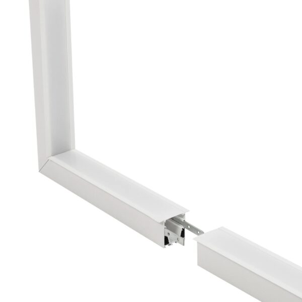 GLOBOSTAR® ALP-CORNER-IN90 RECESSA 61791 Χωνευτό Προφίλ Αλουμινίου Γωνία με Λευκό Γαλακτερό Πατητό Κάλυμμα για Ταινίες LED IP20 – Λευκό Ματ – Μ30 x Π3.5 x Υ4cm