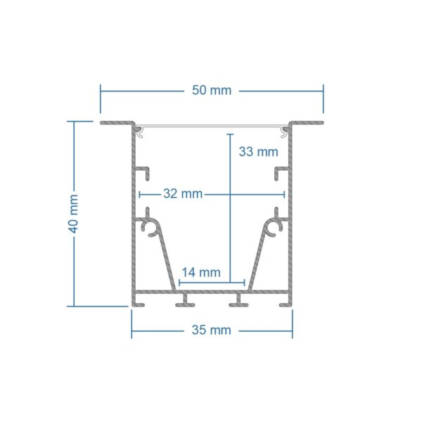 GLOBOSTAR® ALP-CORNER-IN90 RECESSA 61791 Χωνευτό Προφίλ Αλουμινίου Γωνία με Λευκό Γαλακτερό Πατητό Κάλυμμα για Ταινίες LED IP20 – Λευκό Ματ – Μ30 x Π3.5 x Υ4cm