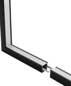 GLOBOSTAR® ALP-CORNER-IN90 RECESSA 61792 Χωνευτό Προφίλ Αλουμινίου Γωνία με Λευκό Γαλακτερό Πατητό Κάλυμμα για Ταινίες LED IP20 – Μαύρο Ματ – Μ30 x Π3.5 x Υ4cm