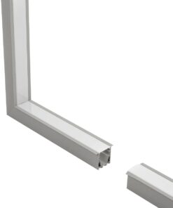 GLOBOSTAR® ALP-CORNER-IN90 RECESSA 61793 Χωνευτό Προφίλ Αλουμινίου Γωνία με Λευκό Γαλακτερό Πατητό Κάλυμμα για Ταινίες LED IP20 – Γκρι Ανθρακί Ματ – Μ30 x Π3.5 x Υ4cm