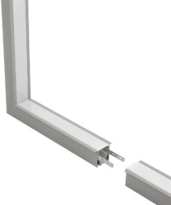 GLOBOSTAR® ALP-CORNER-IN90 RECESSA 61793 Χωνευτό Προφίλ Αλουμινίου Γωνία με Λευκό Γαλακτερό Πατητό Κάλυμμα για Ταινίες LED IP20 – Γκρι Ανθρακί Ματ – Μ30 x Π3.5 x Υ4cm