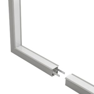 GLOBOSTAR® ALP-CORNER-IN90 RECESSA 61793 Χωνευτό Προφίλ Αλουμινίου Γωνία με Λευκό Γαλακτερό Πατητό Κάλυμμα για Ταινίες LED IP20 – Γκρι Ανθρακί Ματ – Μ30 x Π3.5 x Υ4cm