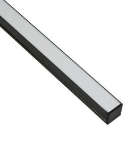 GLOBOSTAR® ALP-LINEAR GLOWTRACK 61797-3M Επιφανειακό Προφίλ Αλουμινίου με Λευκό Γαλακτερό Πατητό Κάλυμμα για Ταινίες LED IP20 – Μαύρο Ματ – Μ300 x Π2 x Υ2cm – Πακέτο 5 Τεμαχίων