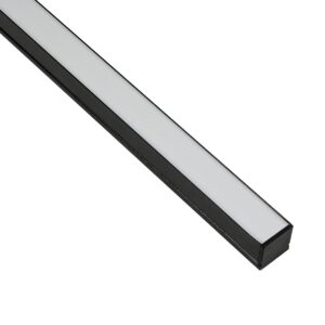 GLOBOSTAR® ALP-LINEAR GLOWTRACK 61797-3M Επιφανειακό Προφίλ Αλουμινίου με Λευκό Γαλακτερό Πατητό Κάλυμμα για Ταινίες LED IP20 – Μαύρο Ματ – Μ300 x Π2 x Υ2cm – Πακέτο 5 Τεμαχίων
