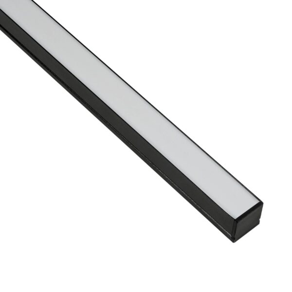 GLOBOSTAR® ALP-LINEAR GLOWTRACK 61797-3M Επιφανειακό Προφίλ Αλουμινίου με Λευκό Γαλακτερό Πατητό Κάλυμμα για Ταινίες LED IP20 – Μαύρο Ματ – Μ300 x Π2 x Υ2cm – Πακέτο 5 Τεμαχίων