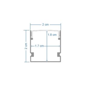GLOBOSTAR® ALP-LINEAR GLOWTRACK 61797-3M Επιφανειακό Προφίλ Αλουμινίου με Λευκό Γαλακτερό Πατητό Κάλυμμα για Ταινίες LED IP20 – Μαύρο Ματ – Μ300 x Π2 x Υ2cm – Πακέτο 5 Τεμαχίων