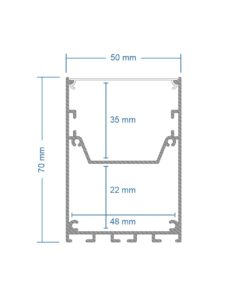 GLOBOSTAR® ALP-LINEAR BRIGHTRAIL 61776-3M Επιφανειακό / Κρεμαστό / Επιτοίχιο Προφίλ Αλουμινίου με Λευκό Γαλακτερό Πατητό Κάλυμμα για Ταινίες LED IP20 – Γκρι Ανθρακί Ματ – Μ300 x Π5 x Υ7.5cm