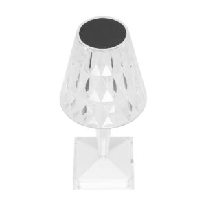 GLOBOSTAR® CRYSTAL 62042 Μοντέρνο Επιτραπέζιο Φωτιστικό Πορτατίφ LED 1W 100lm 360° DC 5V USB-C με Επαναφορτιζόμενη Μπαταρία Li-ion 3.7V 1600mAh IP44 Πολύχρωμο RGBW με Χειριστήριο Dimmable – Sanan SMD Chip – Διάφανο – Μ11.5 x Π11.5 x Υ25.5cm – 3 Χρόνια Εγγύηση