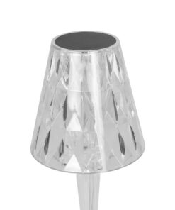 GLOBOSTAR® CRYSTAL 62042 Μοντέρνο Επιτραπέζιο Φωτιστικό Πορτατίφ LED 1W 100lm 360° DC 5V USB-C με Επαναφορτιζόμενη Μπαταρία Li-ion 3.7V 1600mAh IP44 Πολύχρωμο RGBW με Χειριστήριο Dimmable – Sanan SMD Chip – Διάφανο – Μ11.5 x Π11.5 x Υ25.5cm – 3 Χρόνια Εγγύηση