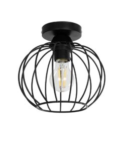 GLOBOSTAR® BITUIN 201-0116 Μοντέρνο Φωτιστικό Οροφής με Ντουί 1 x E27 AC 220-240V IP20 – Μαύρο – Μ21 x Π21 x Υ18cm