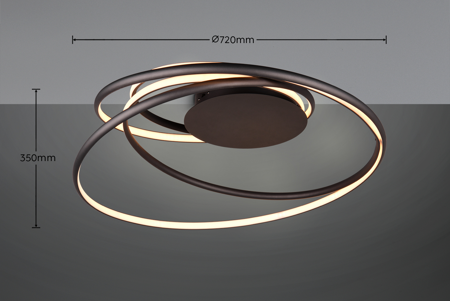 Trio Lighting NALA – 644310132 Φωτιστικό Οροφής LED 57W 6800lm Step Dimmable CCT Μαύρο Ματ