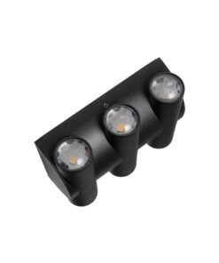 GLOBOSTAR® ARC 60680 Μοντέρνο Φωτιστικό Τοίχου – Απλίκα LED 12W 1500lm 30° AC 220-240V Αδιάβροχο IP65 Θερμό Λευκό 2700K – CREE XPE Chip & TÜV SÜD Driver – Μαύρο Ματ – Μ14 x Π4.8 x Υ11.5cm – 5 Χρόνια Εγγύηση