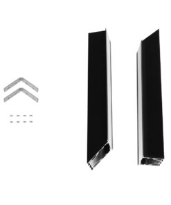 GLOBOSTAR® ALP-CORNER-IN90 RECESSA 61792 Χωνευτό Προφίλ Αλουμινίου Γωνία με Λευκό Γαλακτερό Πατητό Κάλυμμα για Ταινίες LED IP20 – Μαύρο Ματ – Μ30 x Π3.5 x Υ4cm