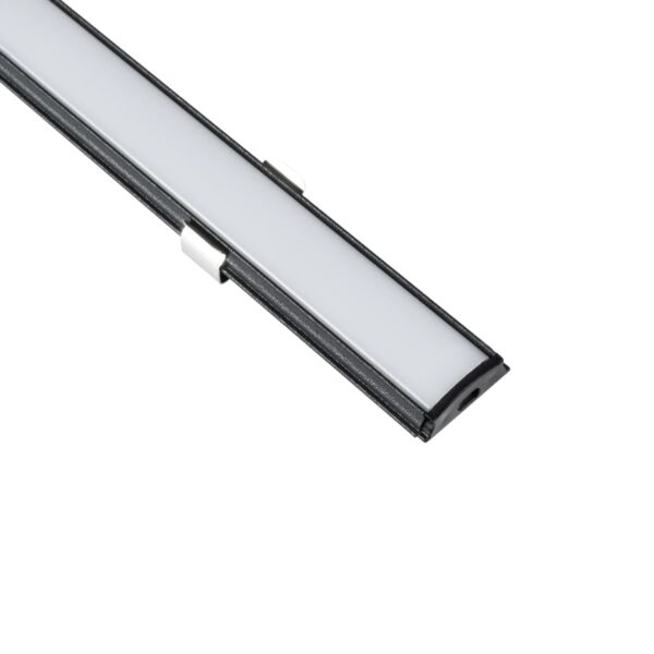 GLOBOSTAR® ALP-LINEAR CURBARIO 70804-1M Επιφανειακό Εύκαμπτο Προφίλ Αλουμινίου με Λευκό Γαλακτερό Πατητό Κάλυμμα για Ταινίες LED IP20 – Μαύρο & Λευκό – Μ100 x Π1.8 x Υ0.5cm